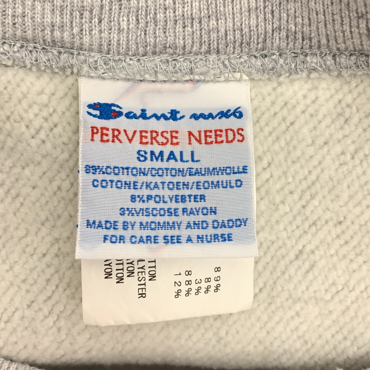 SAINT MICHAEL Mxxxxxx / セントマイケル CRW SWT ダメージ加工 ロゴ クルーネックスウェット トレーナー