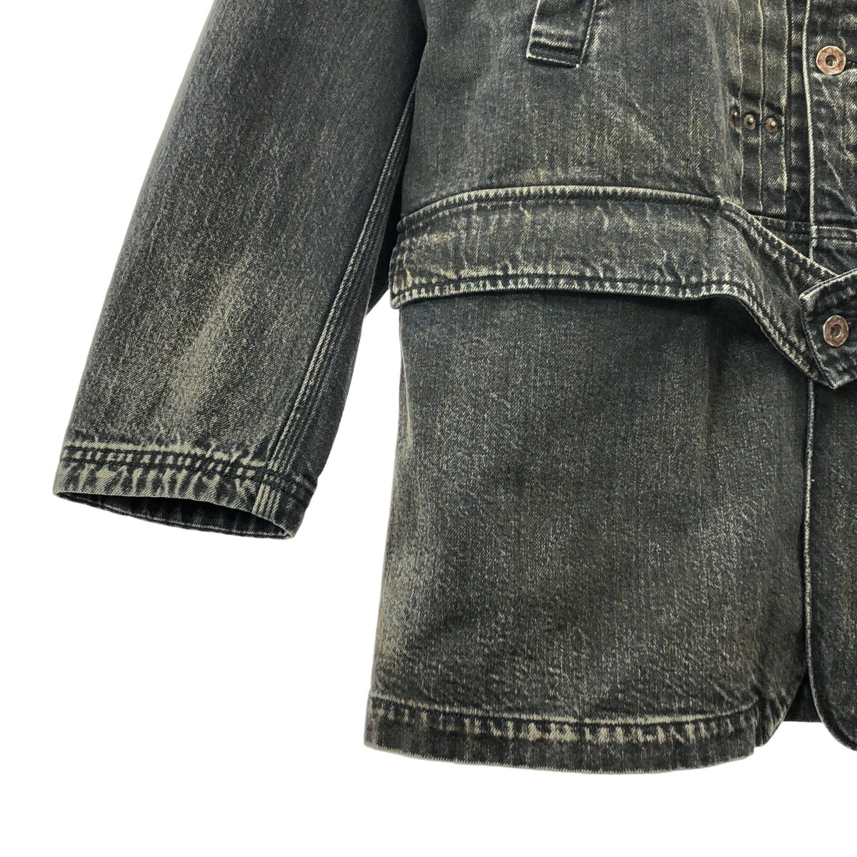 SOSHIOTSUKI / ソウシオオツキ THE BDH COVER ALL ダメージ加工 ブラックデニム カバーオール