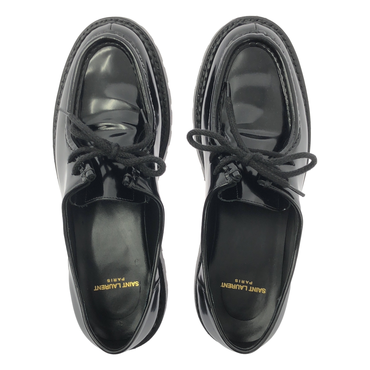 SAINT LAURENT / サンローラン パテントレザー レースアップ シューズ 革靴