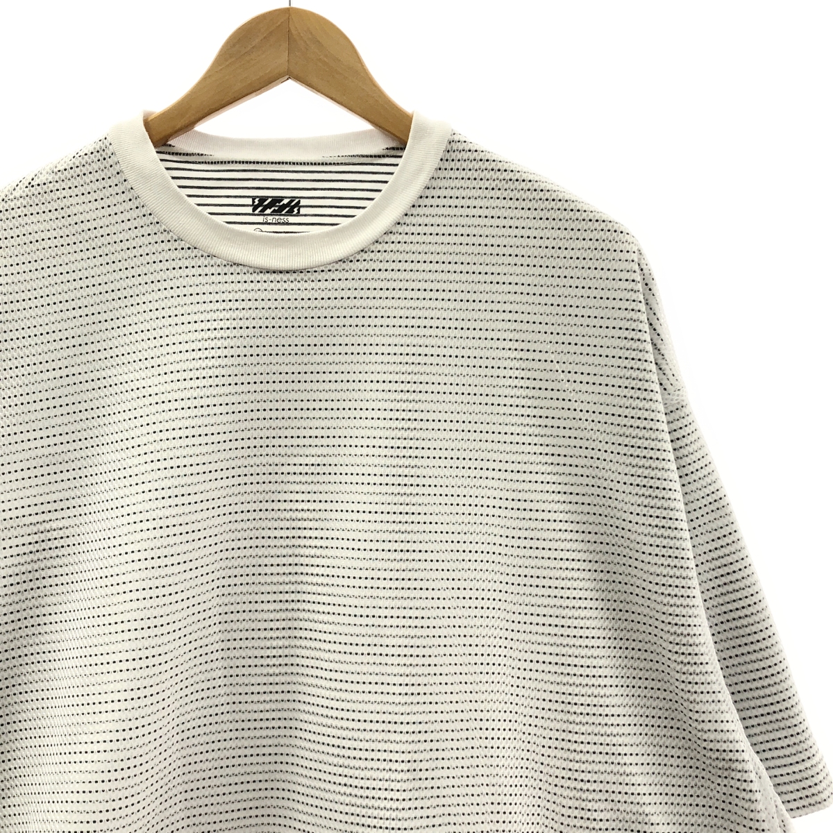 is-ness / イズネス BALLOON LAYERED MESH T-SHIRT / オーバーシルエット ドローストリング  Tシャツ カットソー