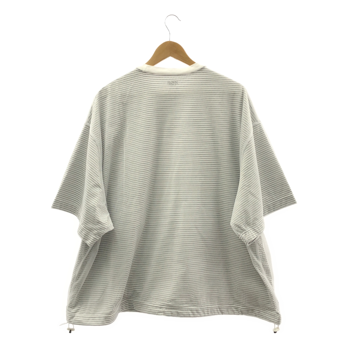 is-ness / イズネス BALLOON LAYERED MESH T-SHIRT / オーバーシルエット ドローストリング  Tシャツ カットソー