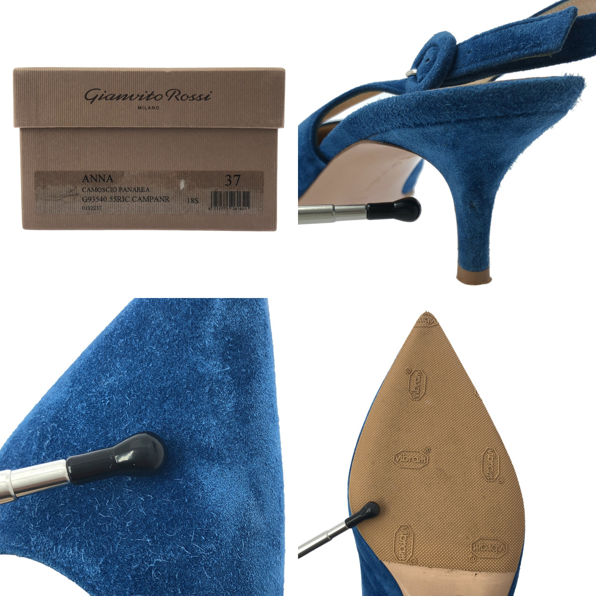 Gianvito Rossi / ジャンヴィトロッシ ANNA / スエードレザー スリングバック ポインテッドトゥ パンプス