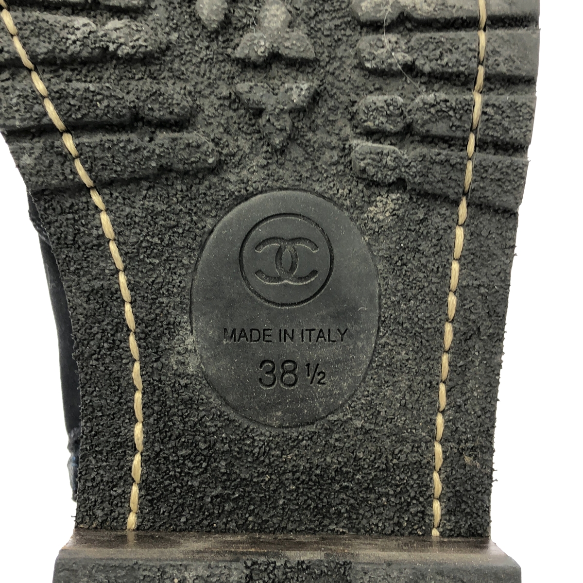 CHANEL / シャネル レザー ココマーク サイドジップ ショートブーツ