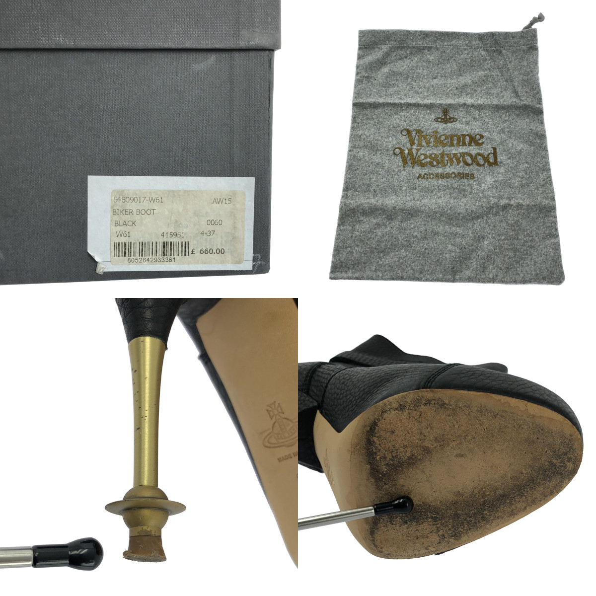 Vivienne Westwood / ヴィヴィアンウエストウッド BIKER BOOT レザー オーブヒール バイカーブーツ