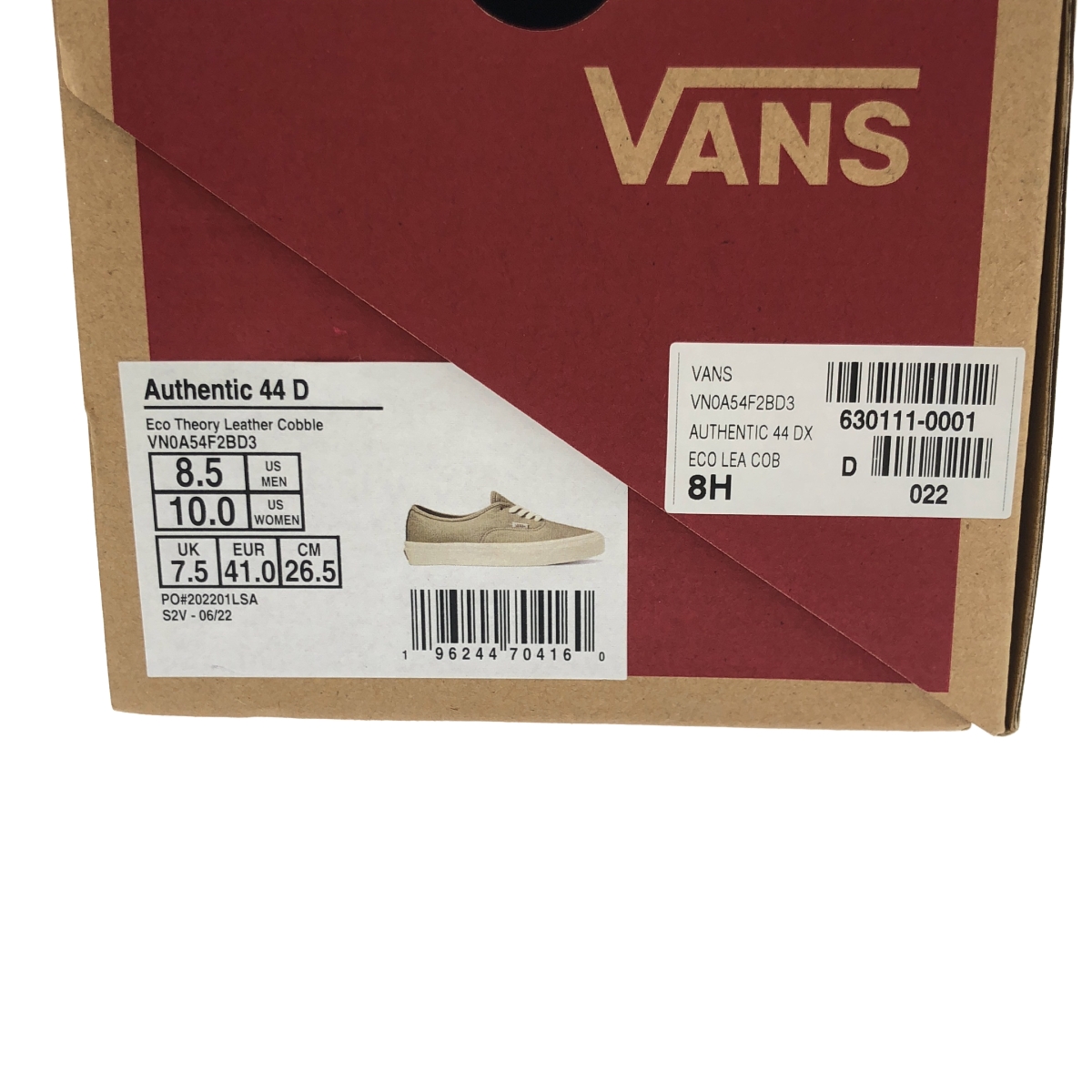VANS / バンズ AUTHENTIC 44 DX ECO THEORY オーセンティック リサイクルレザー ローカットスニーカー