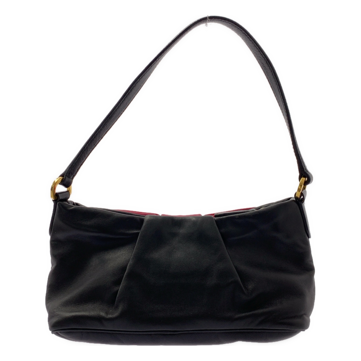 PRADA / プラダ レザー バイカラー リボン ハンドバッグ