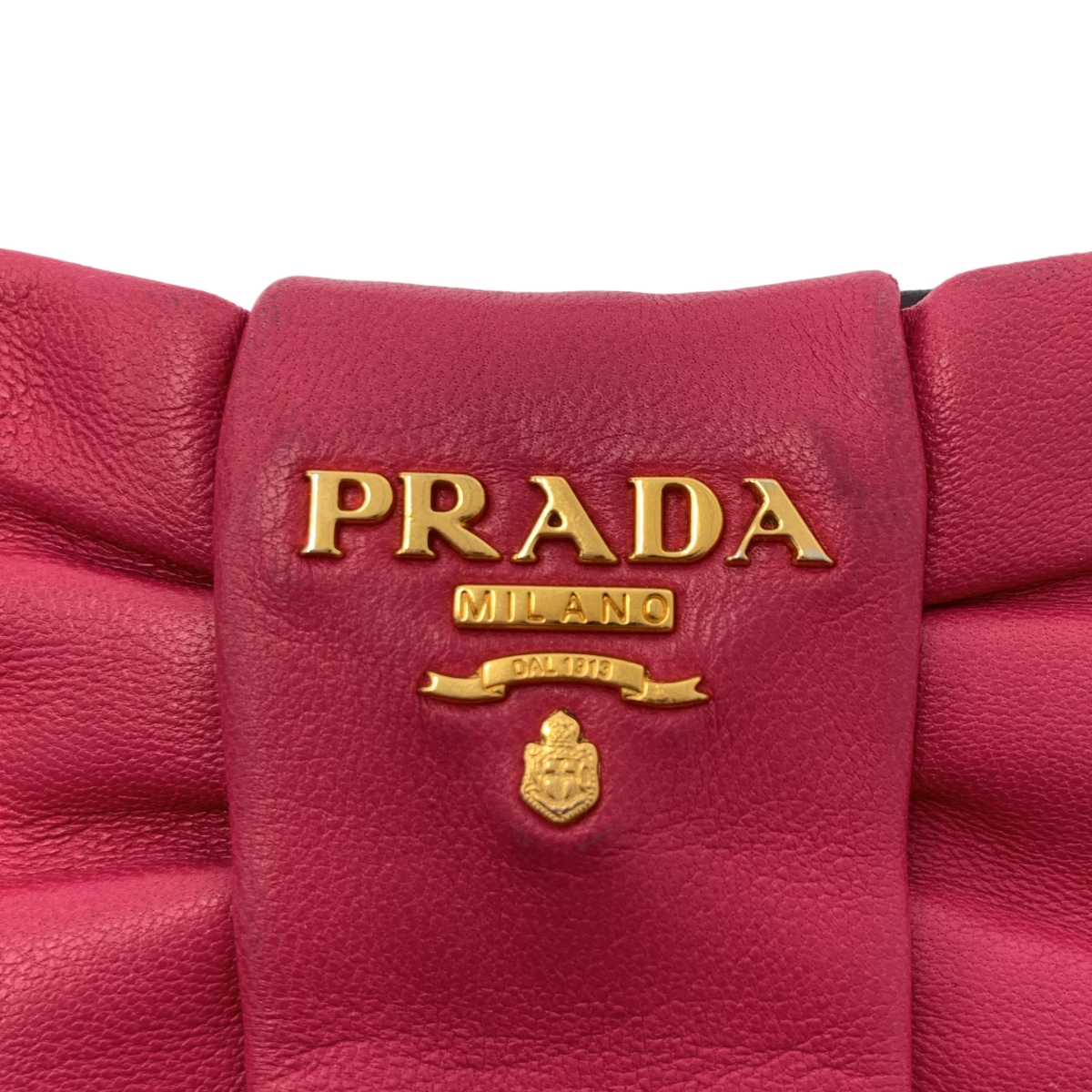 PRADA / プラダ レザー バイカラー リボン ハンドバッグ