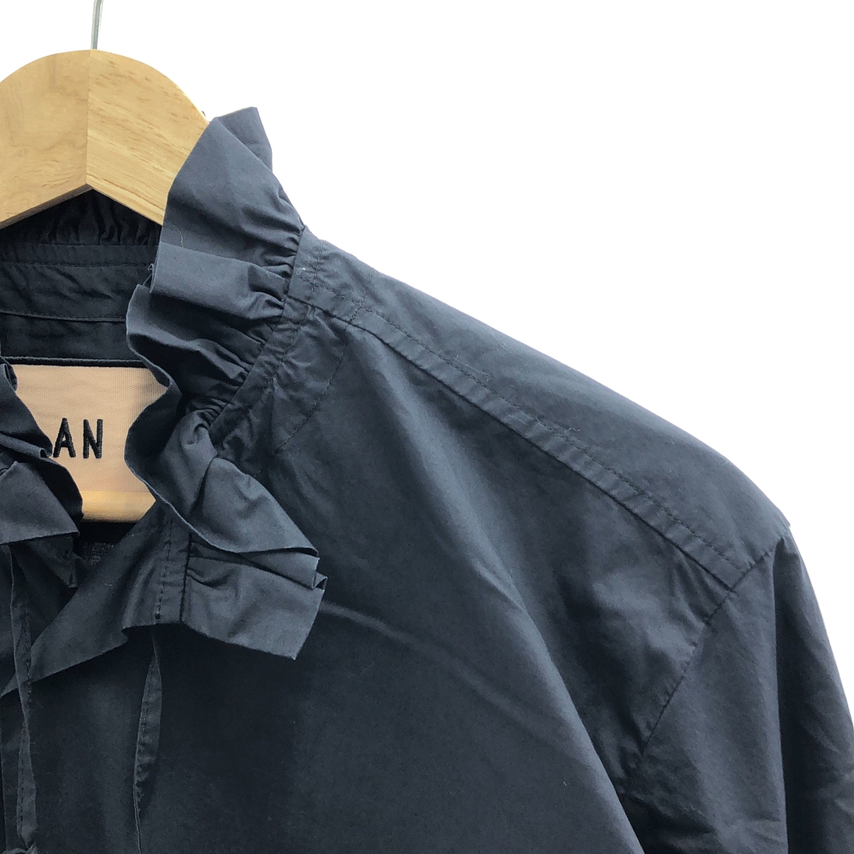 Plan C / プランシー コットン ギャザーネック シャツ