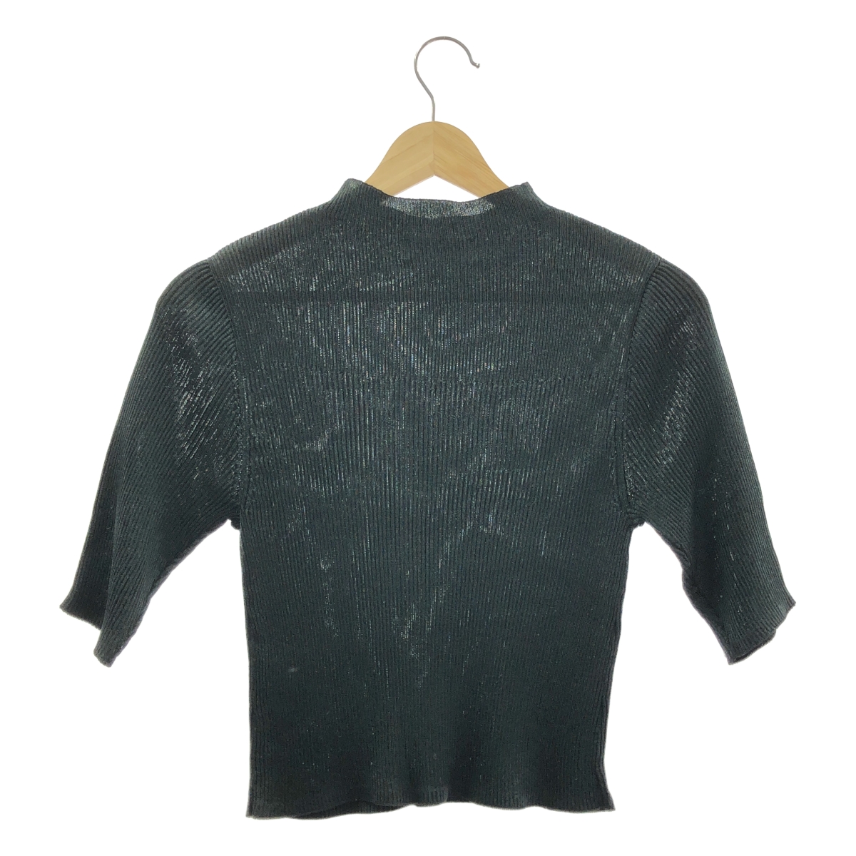 その他 デザインRIB ハーフスリーブ ラメニット