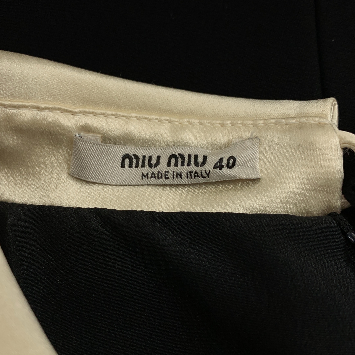 miu miu / ミュウミュウ ラウンドカラー スパンコール リボン ロング ワンピース