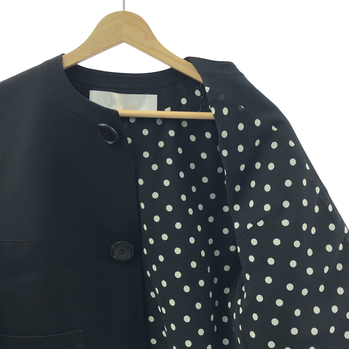 tao COMME des GARCONS / タオコムデギャルソン ウール ギャバ 後染め ドット裏地 ジャケット