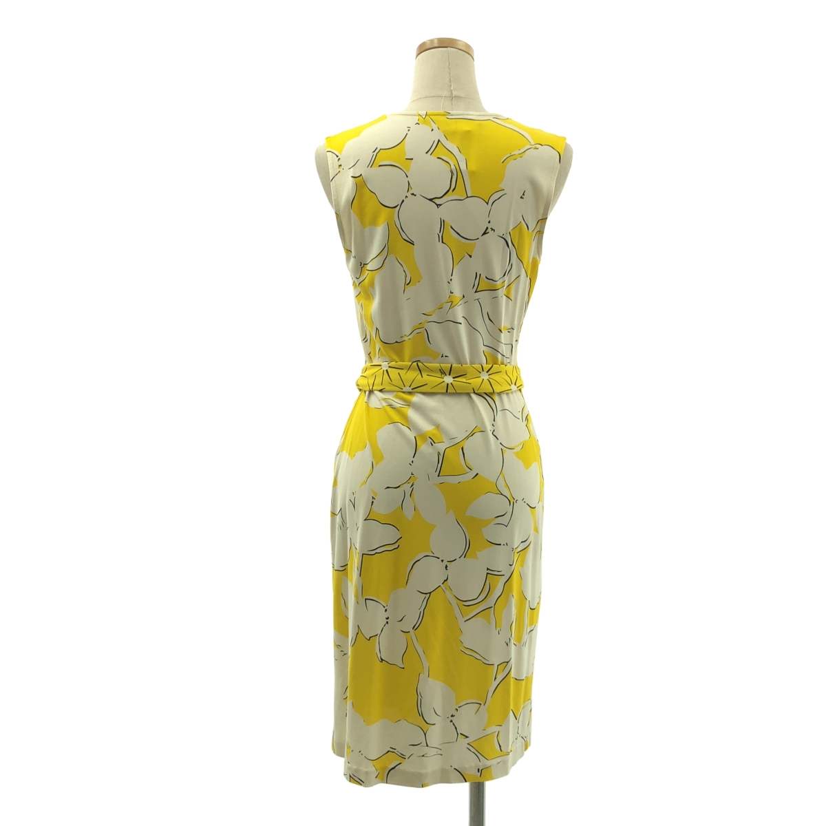 DIANE VON FURSTENBERG / ダイアンフォンファステンバーグ シルク フラワープリントノースリーブ カシュクールワンピース