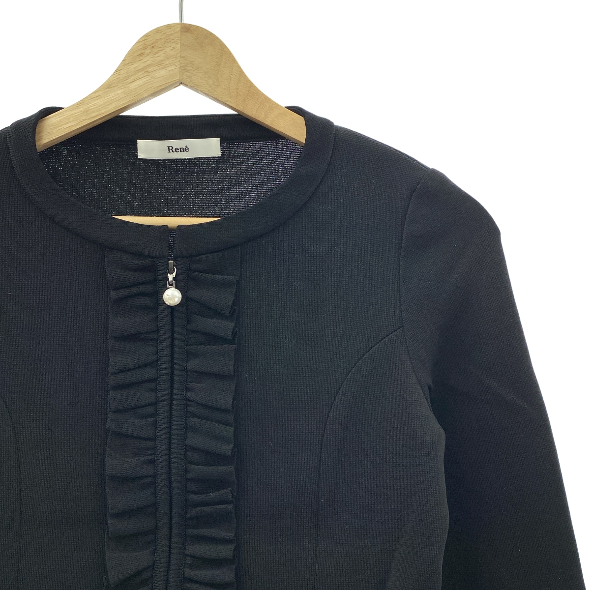 Rene / ルネ パール ニット ジップ カーディガン