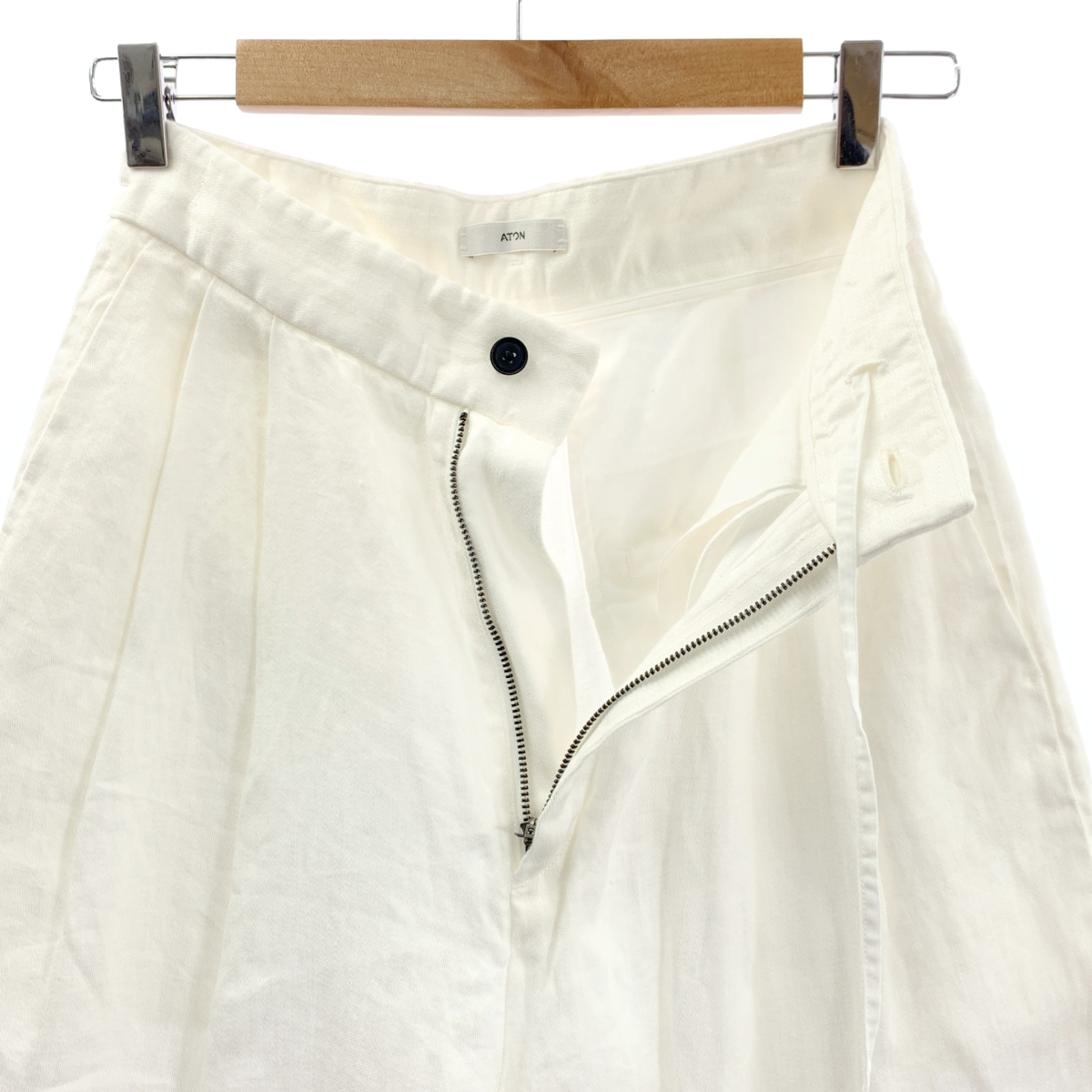 ATON / エイトン 2タック ワイド スラックス パンツ