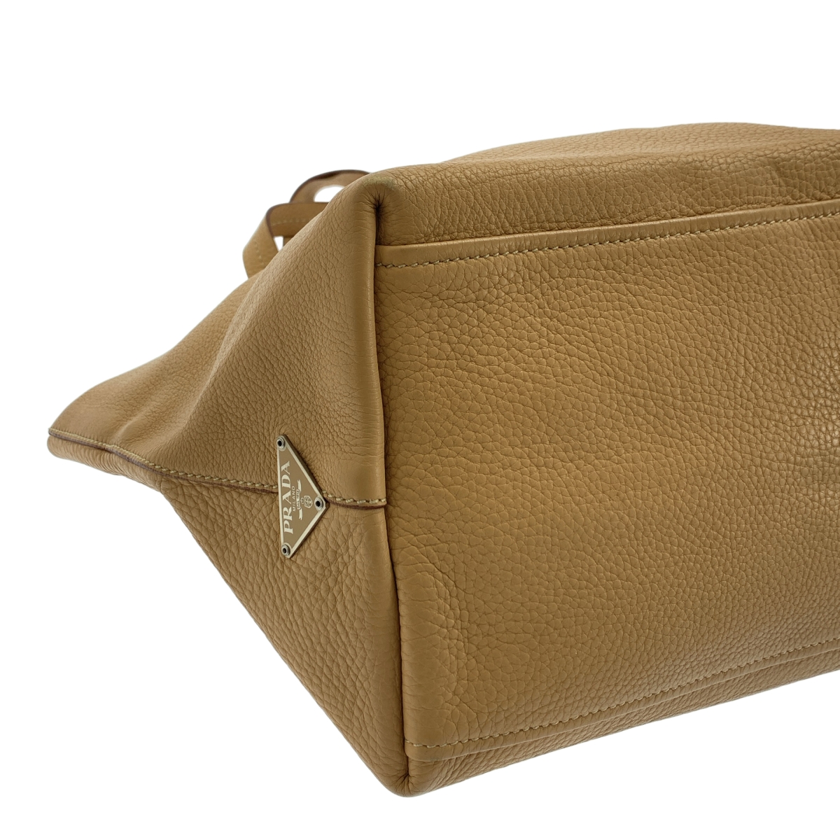 PRADA / プラダ トライアングル ロゴ 三角 プレート レザー トートバッグ