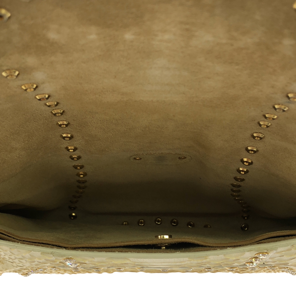 CELINE / セリーヌ パイソン レザー ビジュー 装飾 フラップ ワンショルダー ハンドバッグ