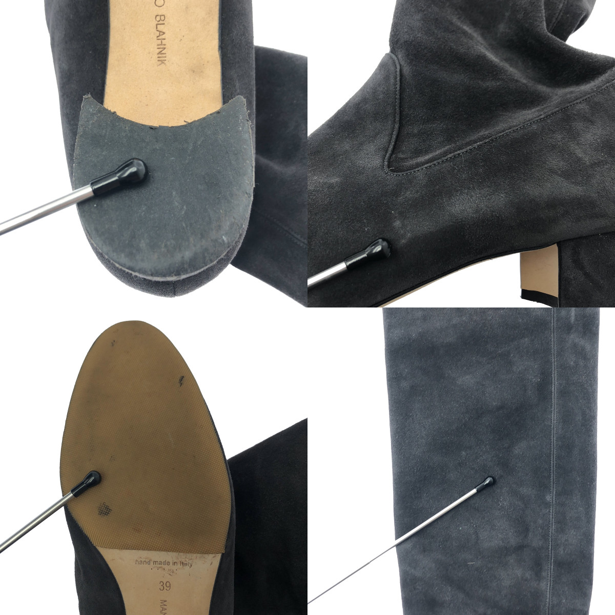 MANOLO BLAHNIK / マノロブラニク スウェードレザー ロング ニーハイブーツ