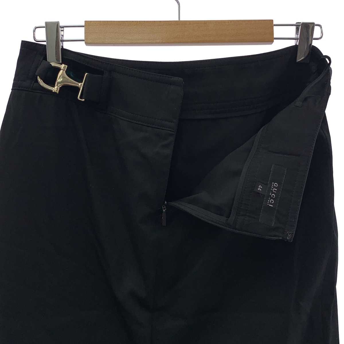 GUCCI / グッチ ダブルビット ロゴジップ バックスリット スカート