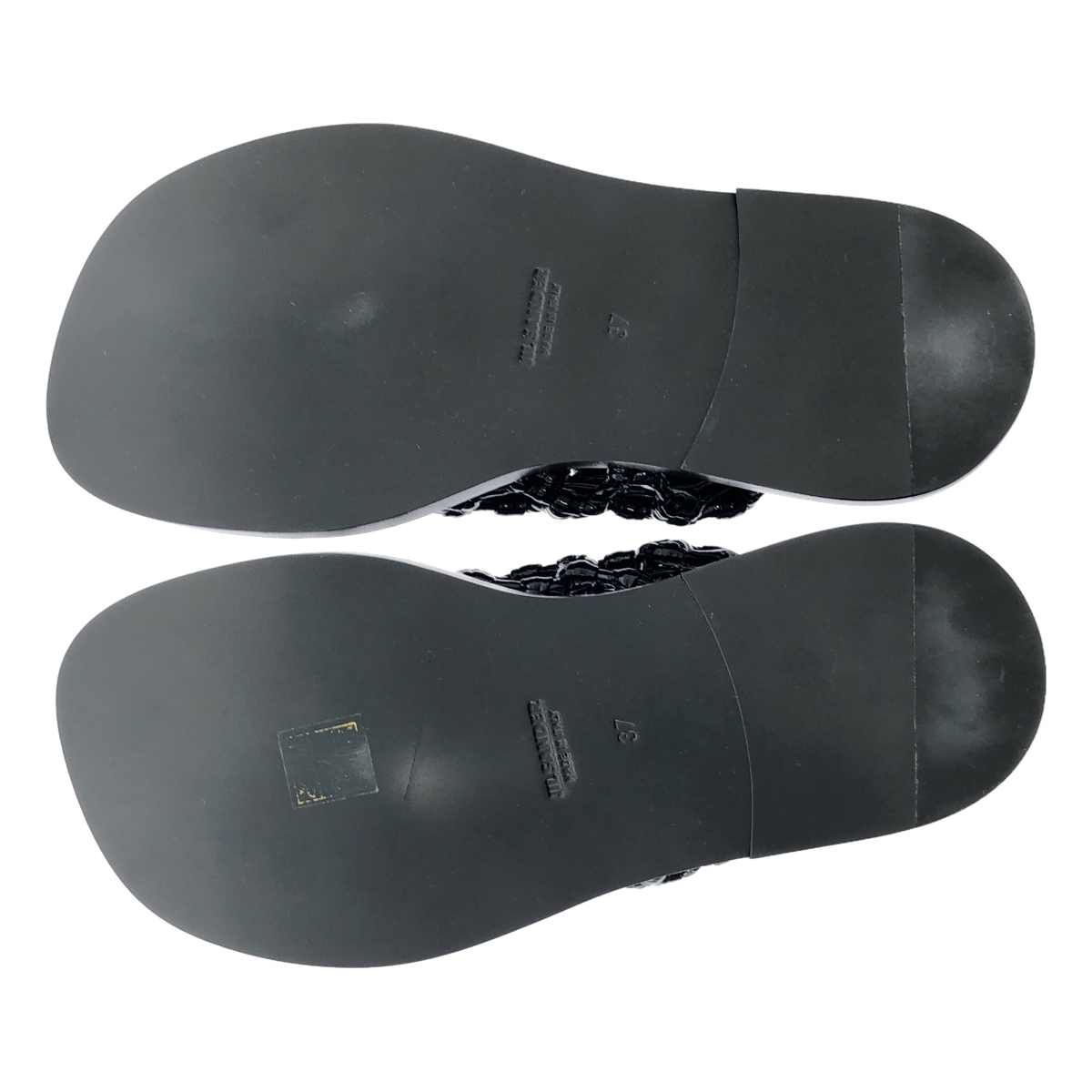 JIL SANDER / ジルサンダー パテントレザー ノットストラップ メッシュ バレエシューズ サンダル