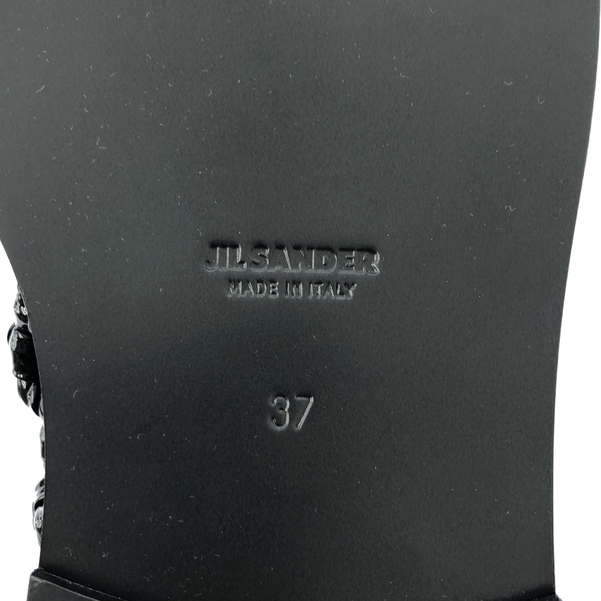 JIL SANDER / ジルサンダー パテントレザー ノットストラップ メッシュ バレエシューズ サンダル