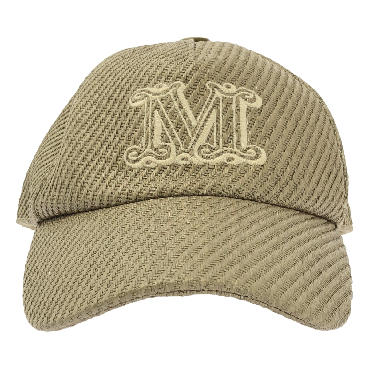 Max Mara / マックスマーラ ロゴ キャップ 帽子 総裏地 / レザーアジャスター調整可