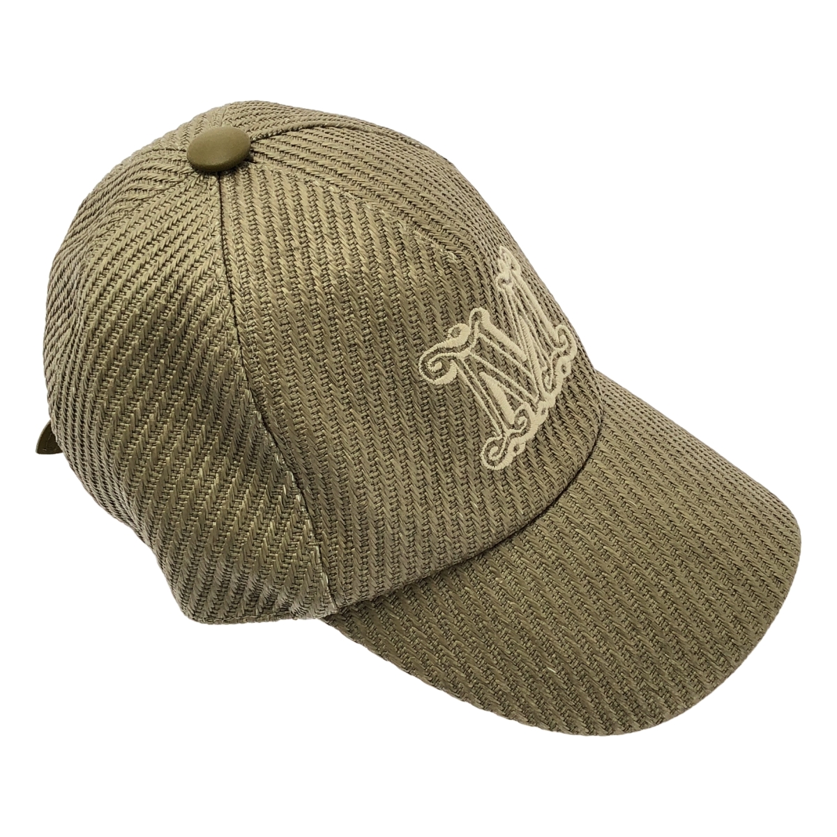 Max Mara / マックスマーラ ロゴ キャップ 帽子 総裏地 / レザーアジャスター調整可