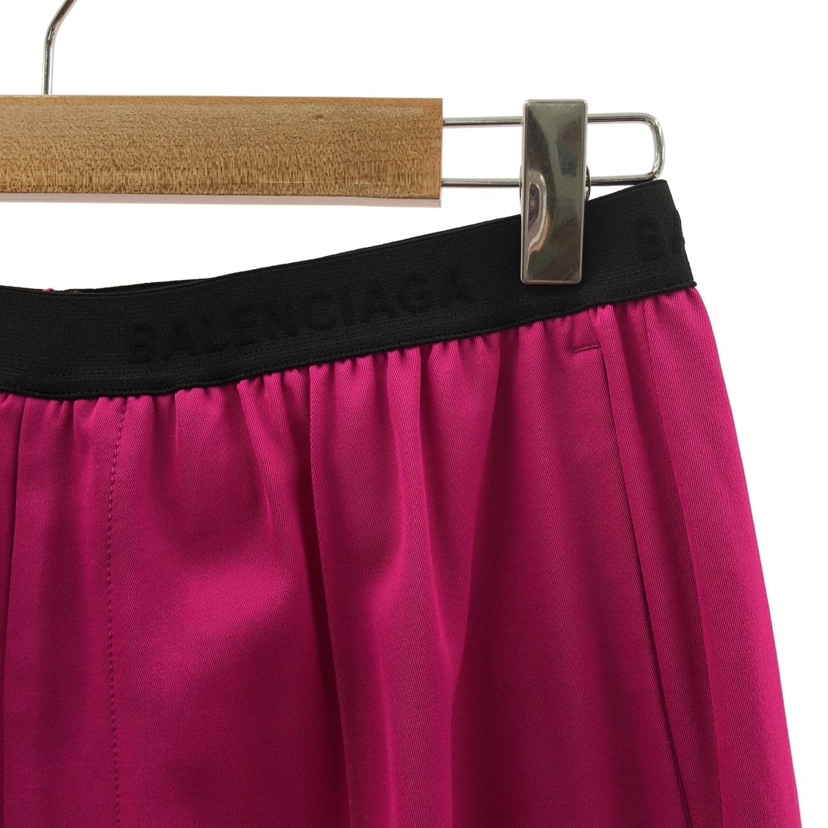 BALENCIAGA / バレンシアガ レーヨン ロゴ ウエストゴム スラックス パンツ