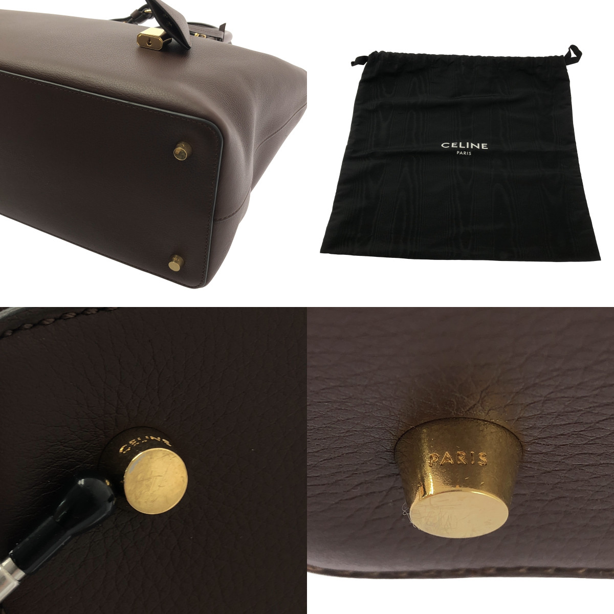 CELINE / セリーヌ CONTI / コンティ サプルカーフスキン レザー ハンドバッグ