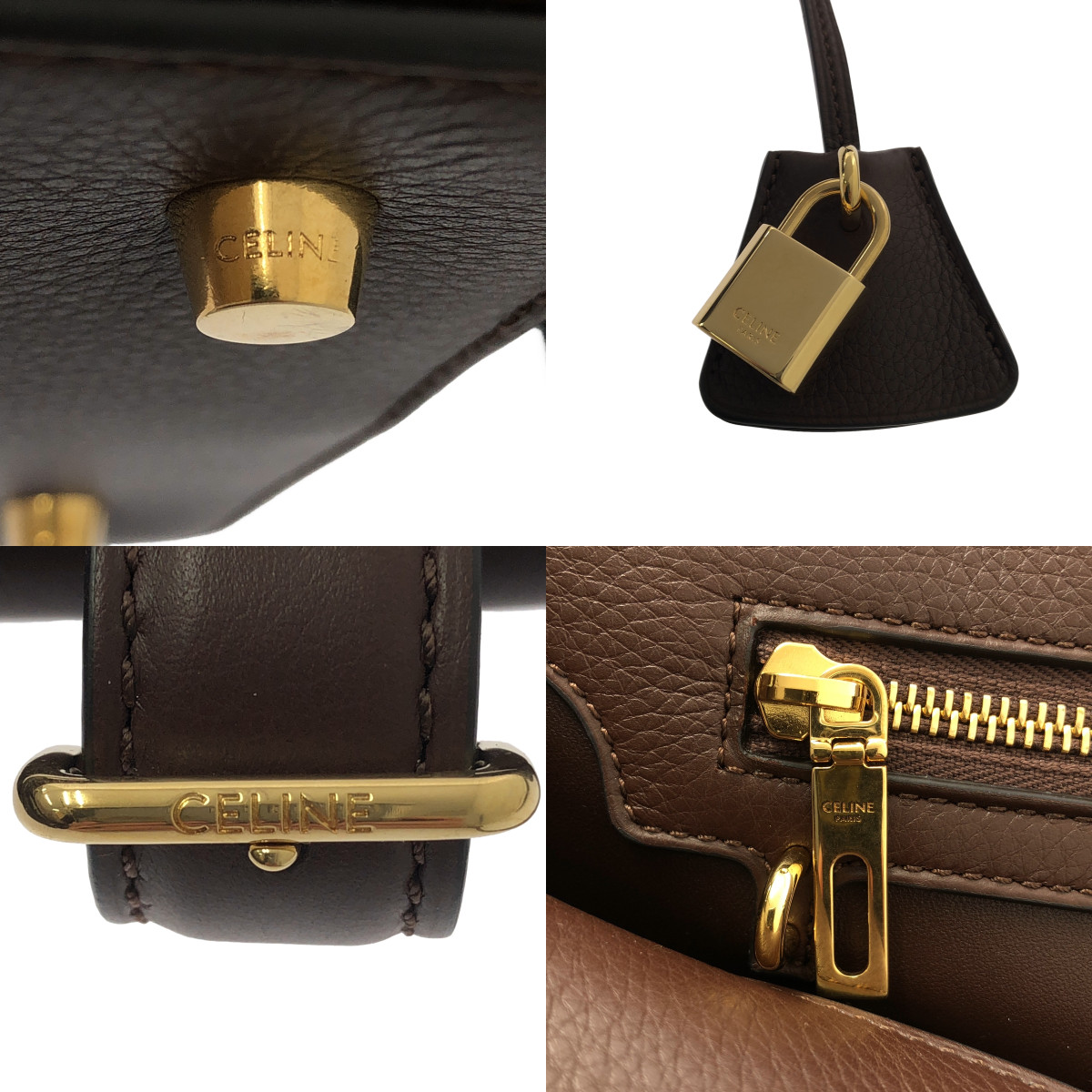 CELINE / セリーヌ CONTI / コンティ サプルカーフスキン レザー ハンドバッグ