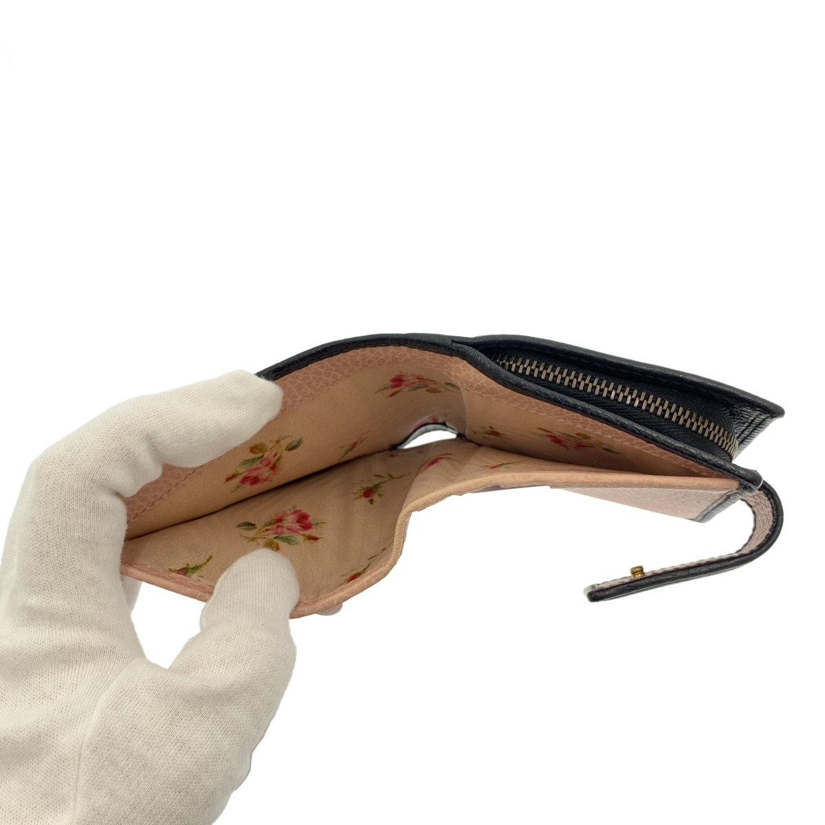 GUCCI / グッチ GGマーモント ボウ レザー ウォレット 二つ折り財布