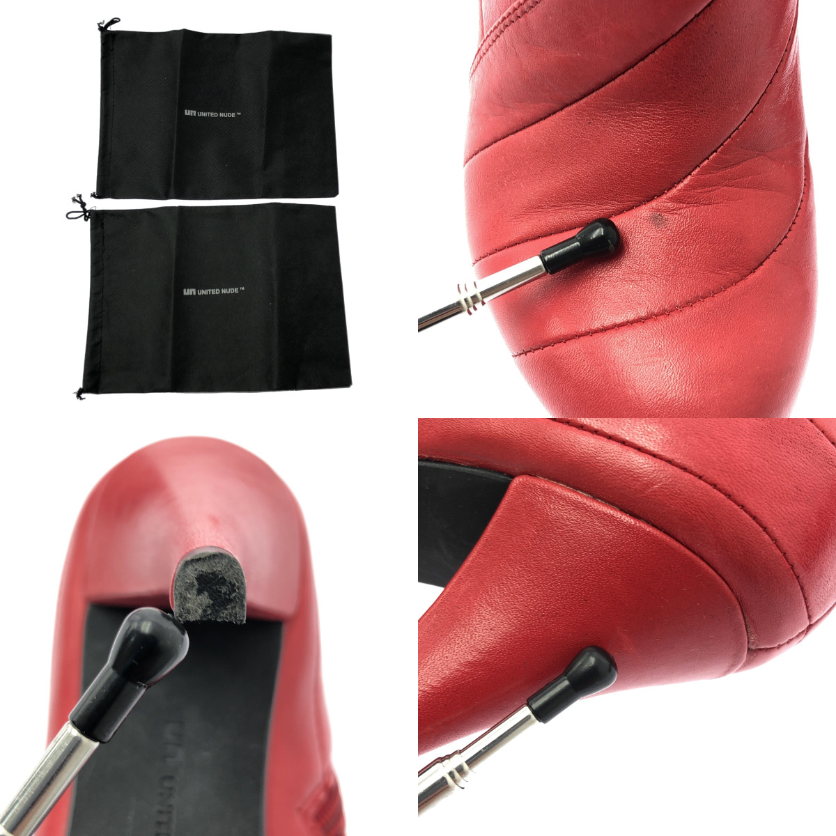 UNITED NUDE / ユナイテッドヌード Leather Fold Deluxe Hi レザー ブーティー ヒール ブーツ