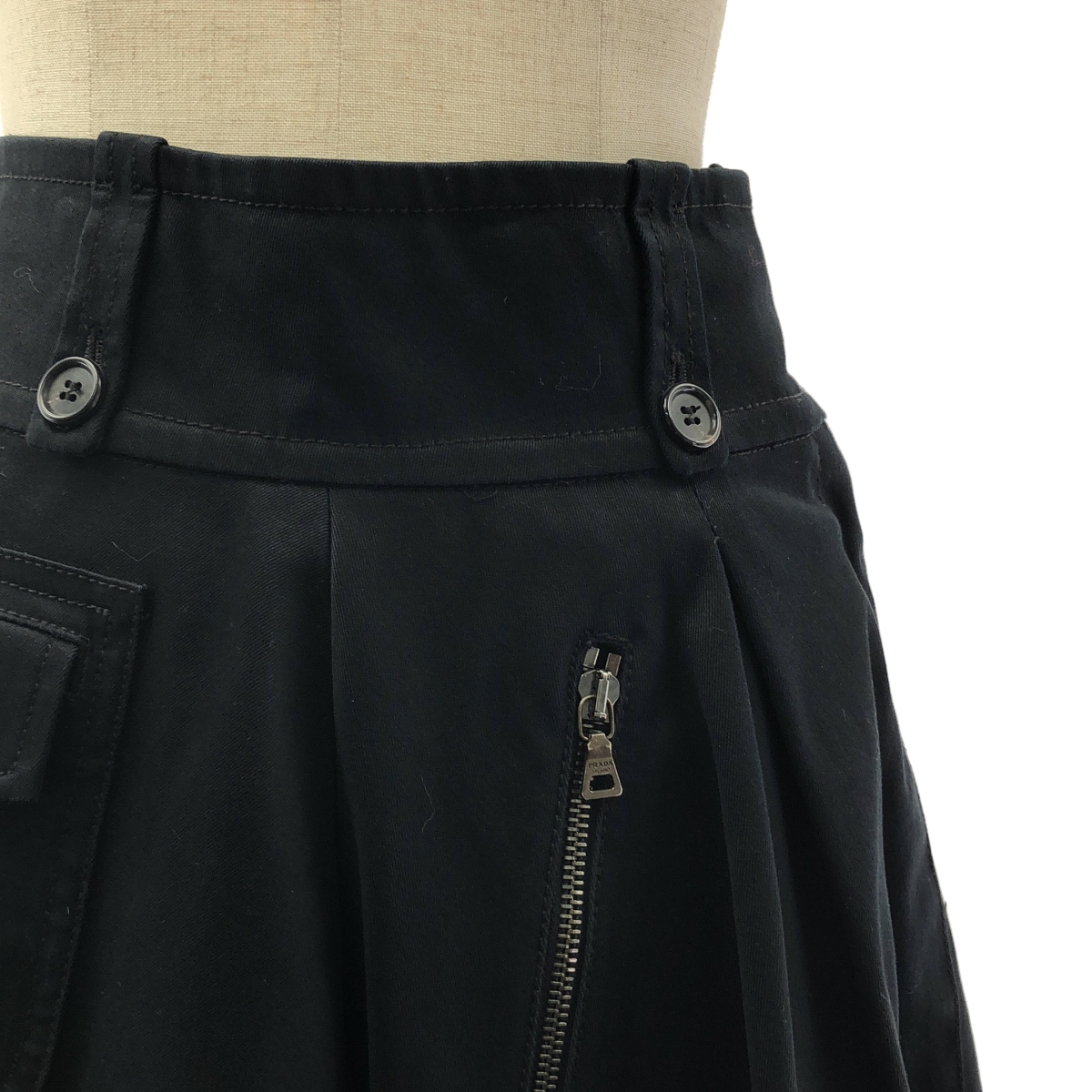 PRADA SPORT / プラダスポーツ コットン タック フレアスカート