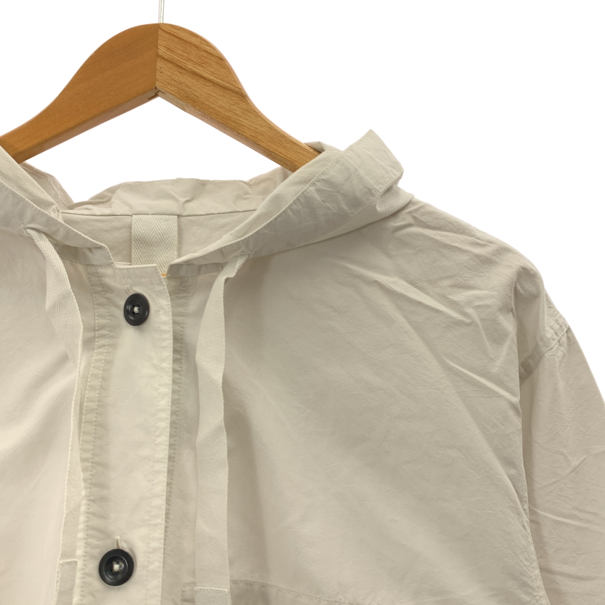 MHL. / エムエイチエルマーガレットハウエル PAPER COTTON NYLON ペーパーコットン ナイロン フーデッド シャツ ジャケット