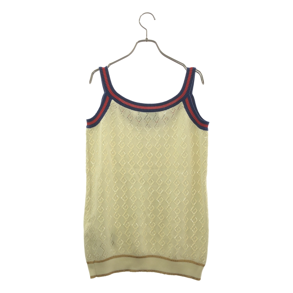 GUCCI / グッチ コットン シェリーライン ニット タンクトップ