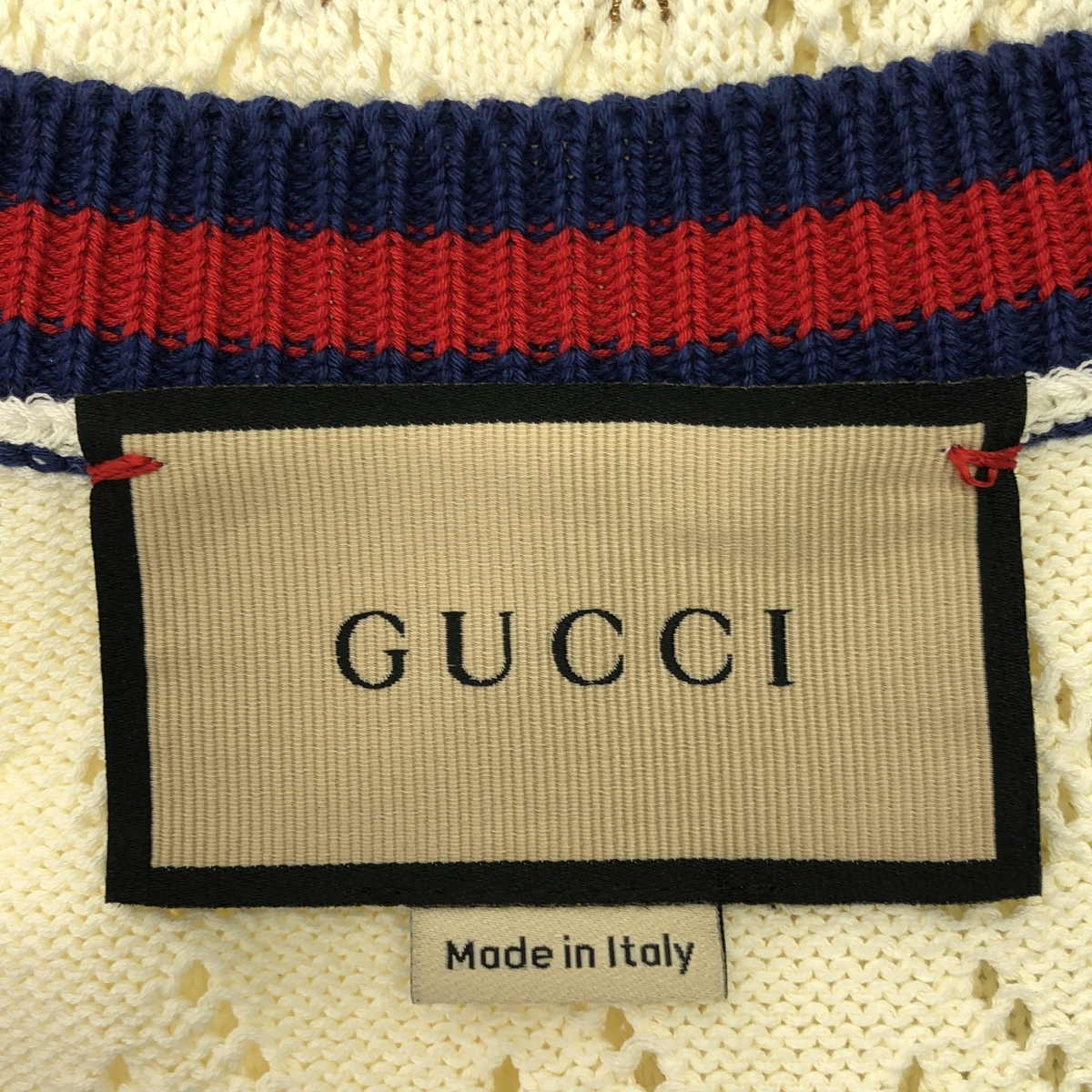 GUCCI / グッチ コットン シェリーライン ニット タンクトップ