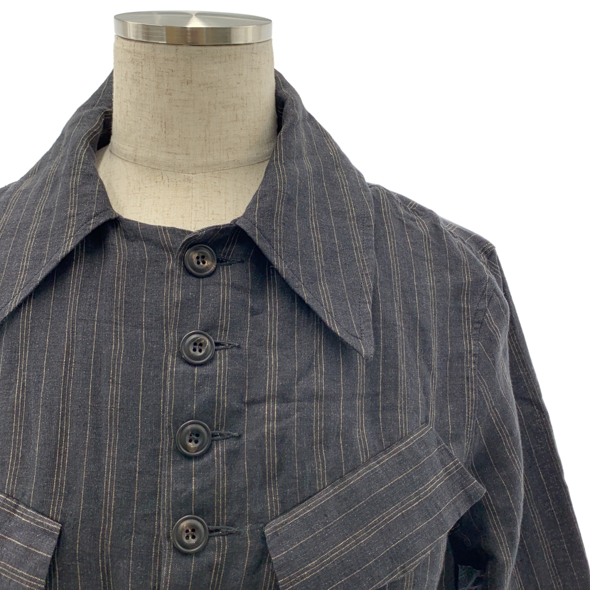 JOHN ALEXANDER SKELTON / ジョンアレキサンダースケルトン belted jump suit / ストライプ ベルテッド ジャンプスーツ