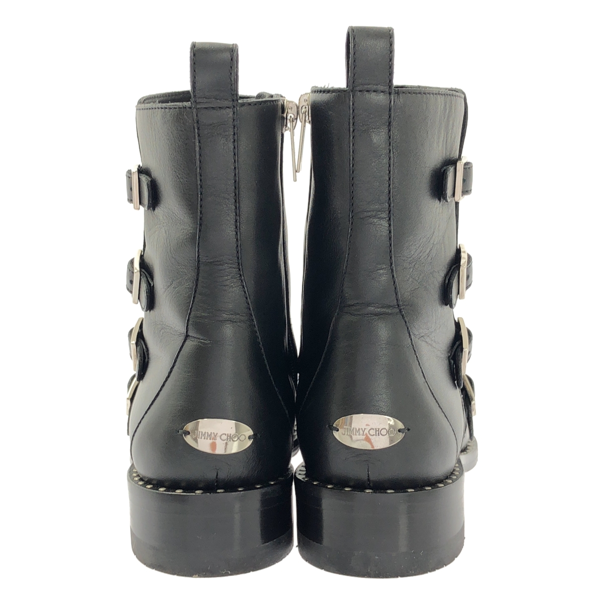 JIMMY CHOO / ジミーチュウ レザー ベルト スタッズ ブーツ