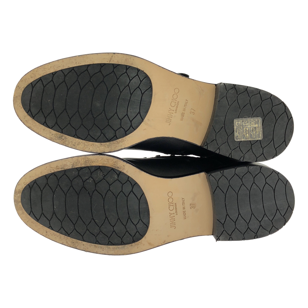 JIMMY CHOO / ジミーチュウ レザー ベルト スタッズ ブーツ