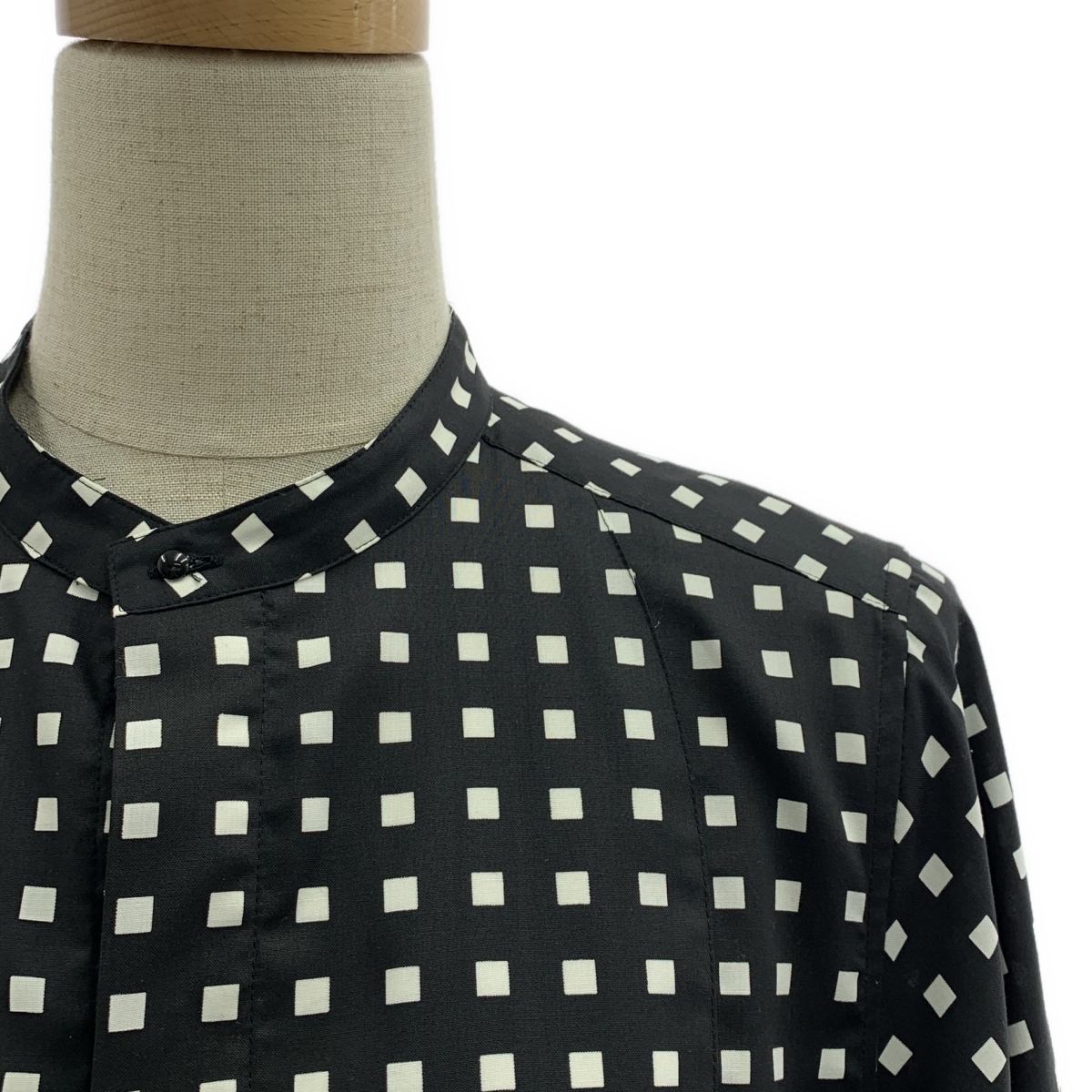 HYKE / ハイク FD SQUARE PATTERN BOSOM DRESS バンドカラー ワンピース