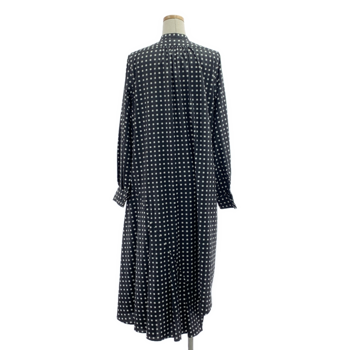 HYKE / ハイク FD SQUARE PATTERN BOSOM DRESS バンドカラー ワンピース