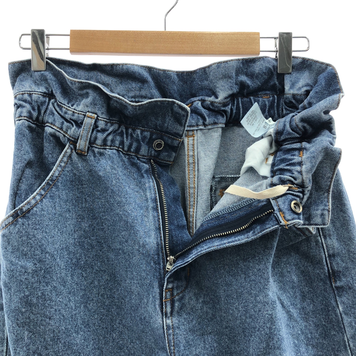 その他 ドローストリング ワイド デニムパンツ