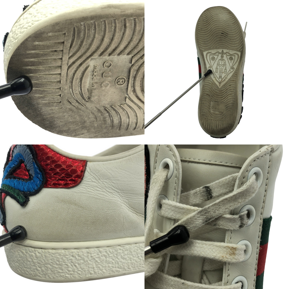 GUCCI / グッチ 431917 / レザー フラワー エンブロイダリー スニーカー