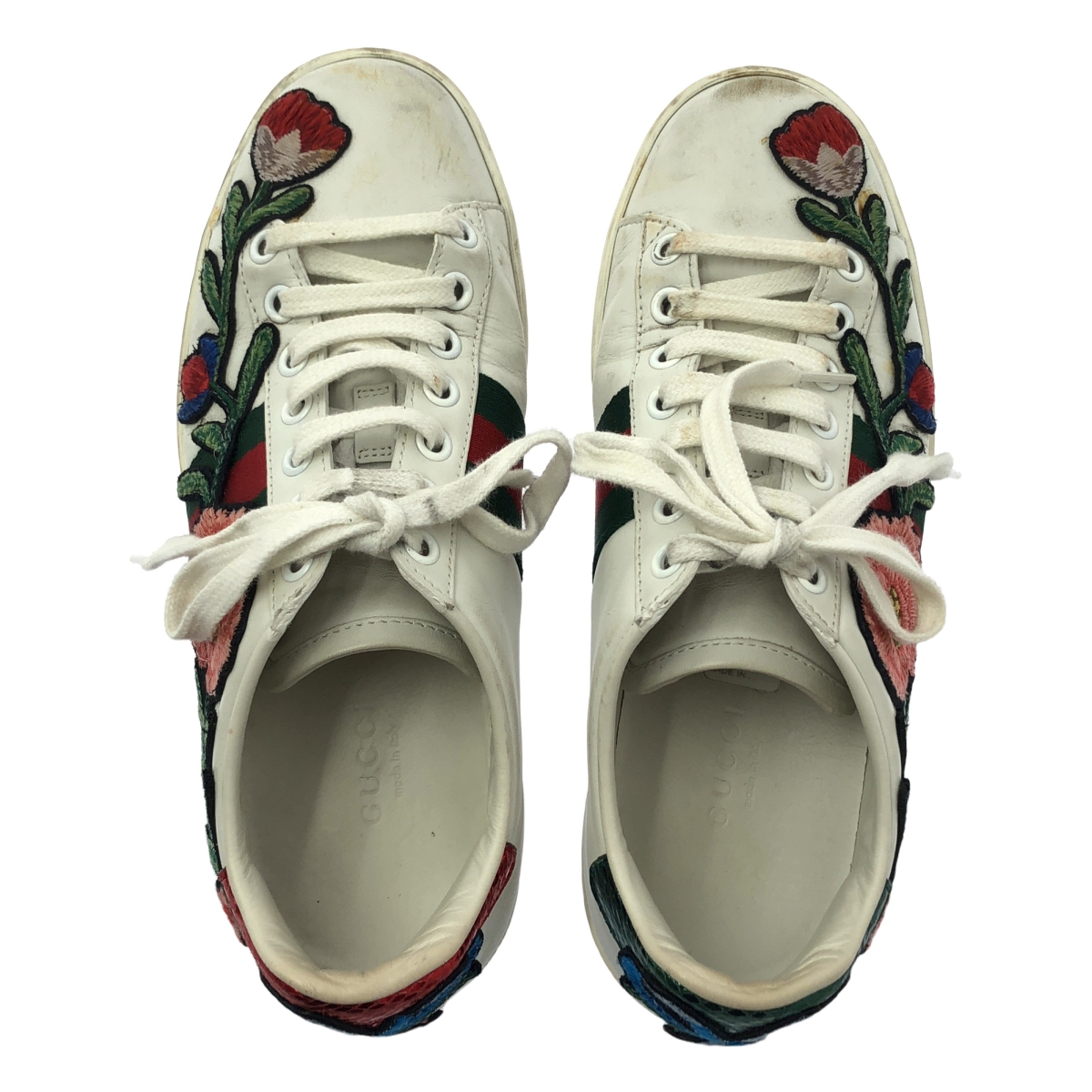 GUCCI / グッチ 431917 / レザー フラワー エンブロイダリー スニーカー