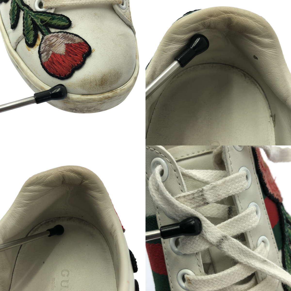 GUCCI / グッチ 431917 / レザー フラワー エンブロイダリー スニーカー