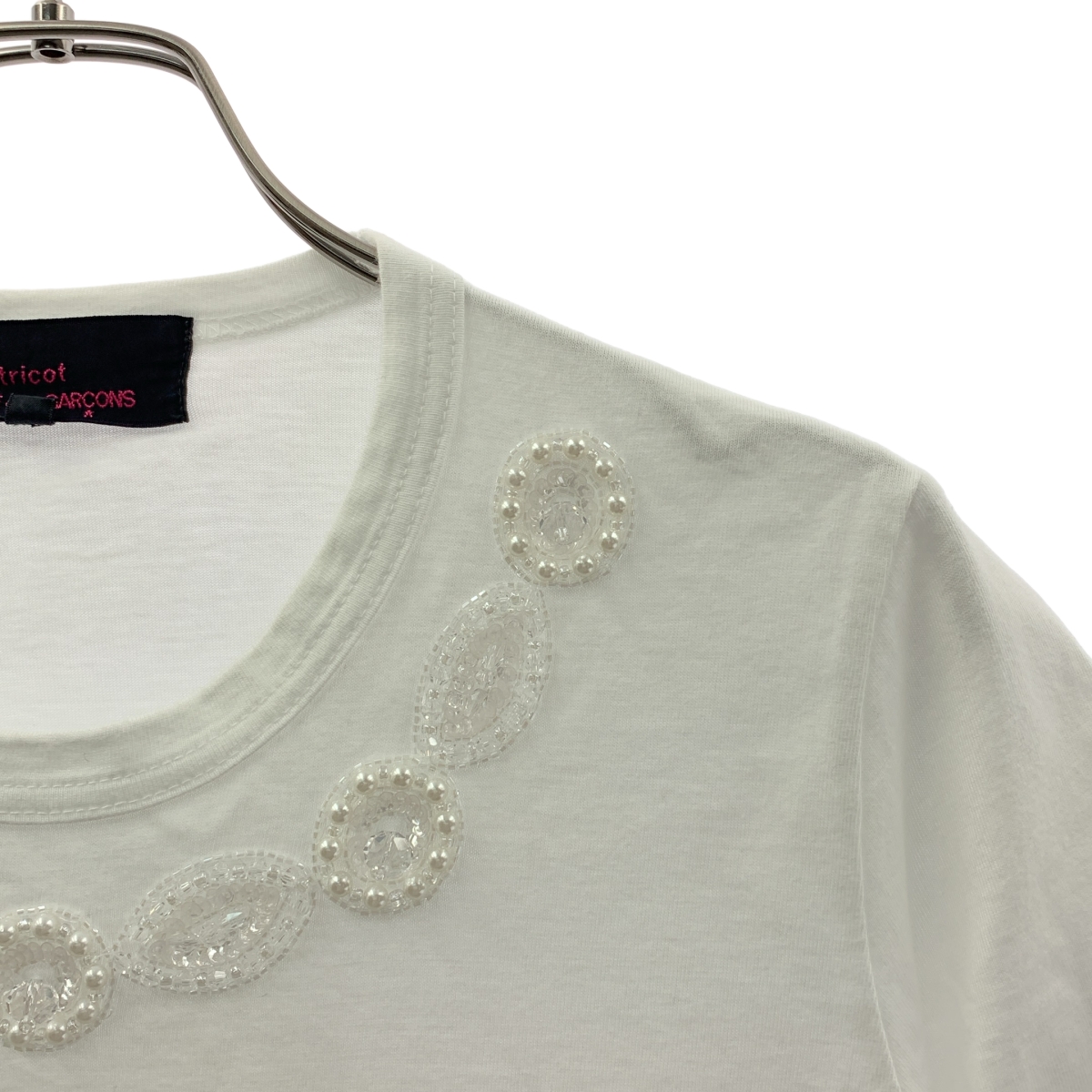 tricot COMME des GARCONS / トリココムデギャルソン ビジュー 装飾 クルーネック Tシャツ カットソー