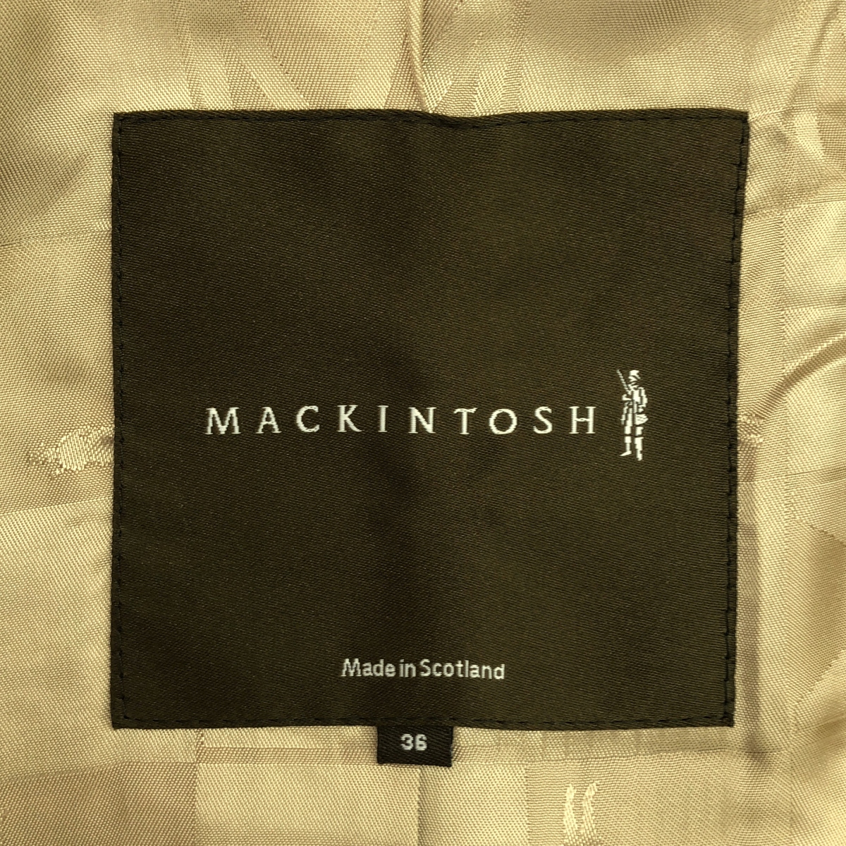 MACKINTOSH / マッキントッシュ ウール ツイード チンストラップ フライフロント コート / ロゴ総裏地