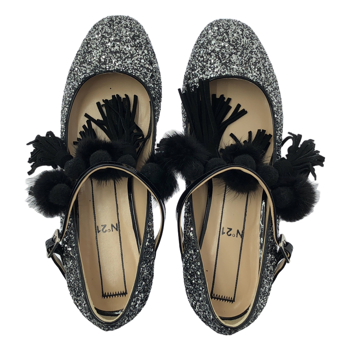 N°21 / ヌメロヴェントゥーノ GALAXI GLITTER ラウンドトゥ グリッター パンプス