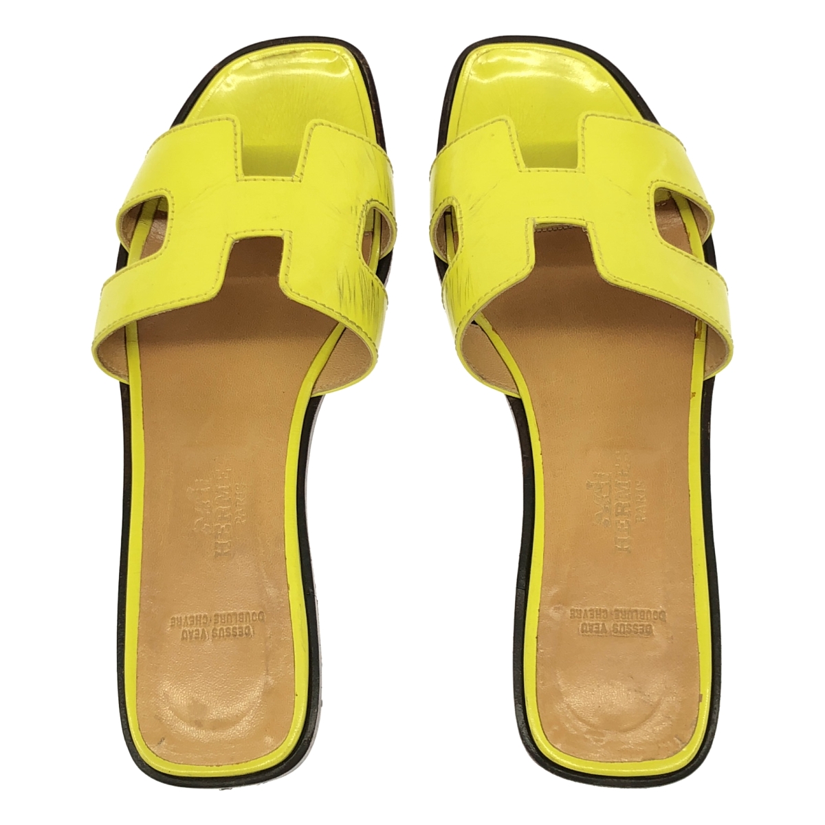 HERMES / エルメス ORAN / オラン パテントレザー Hモチーフ サンダル シューズ