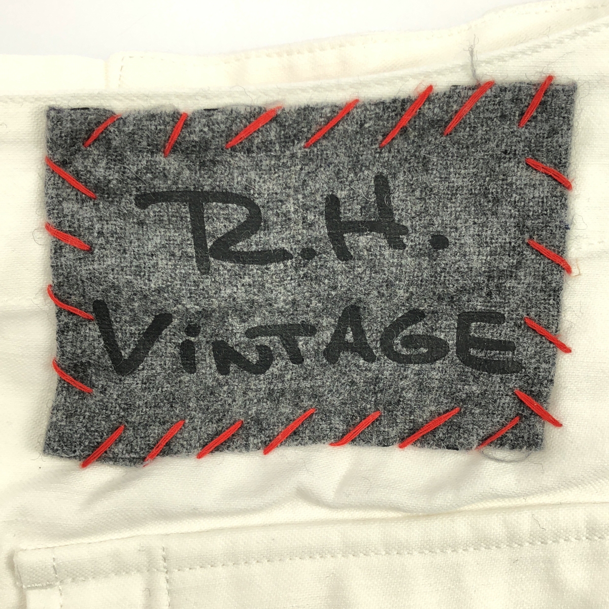 R.H.VINTAGE / ロンハーマンヴィンテージ コットン チノ ロゴパッチ タック パンツ