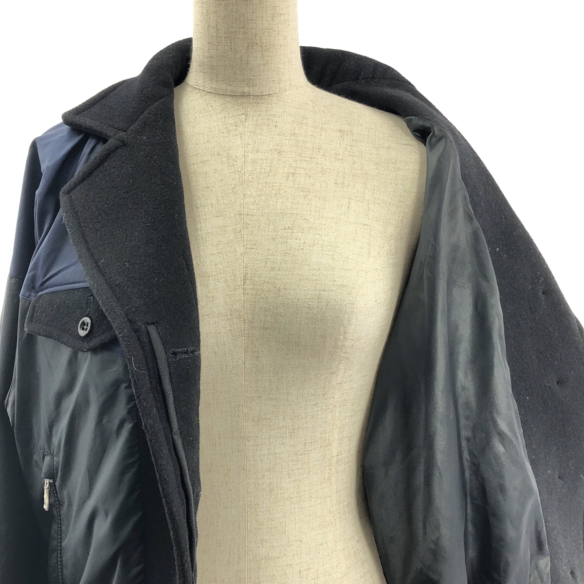 sacai / サカイ × NIKE / ナイキ ウール 異素材 切替 ドッキング ロゴ ジャケット / 裏地付き